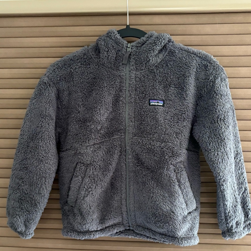 Patagonia Gray Hooded Fleece Jacket